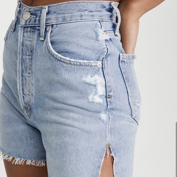 NWT Agolde Dee super high rise denim shorts in Chimes - 27 - Picture 2 of 5